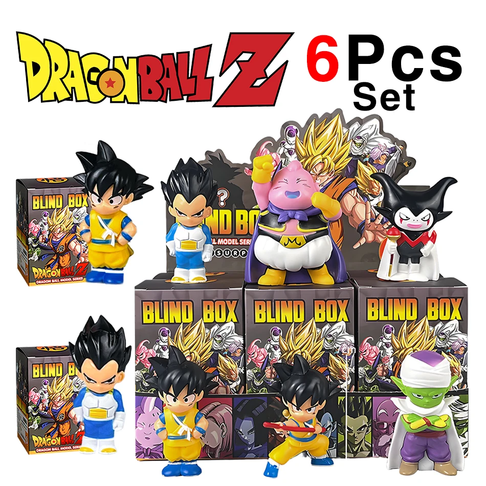 Anime Q-Version Drachen 6-teiliges Set Blind Box Goku Son Gohan Vegeta Frieza Anime Actionfigur Montagemodell Spielzeug Geschenk