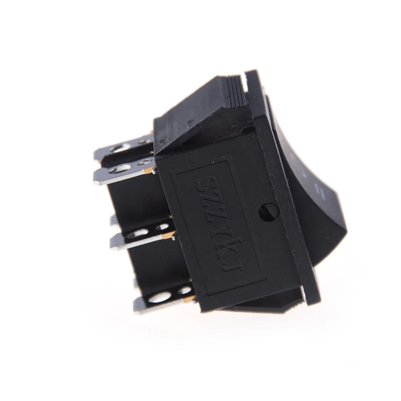 Multifuncional 1 PCS KCD4 Rocker Switch Preto DPDT ON/OFF/ON 6 PINOS 16A/250VAC 20A/125VAC