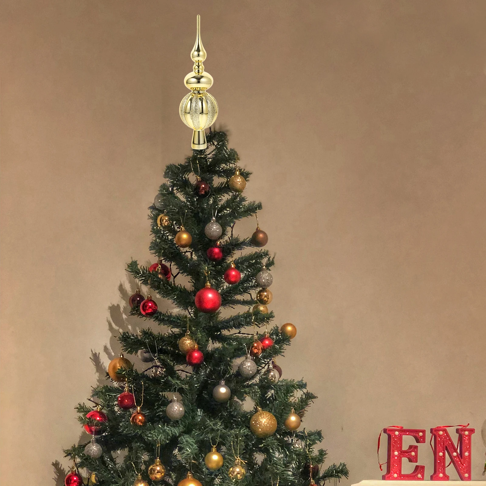 

Spherical Christmas Tree Topper Plastic Xmas Treetop Decor For Holiday Party Family Gathering Christmas Decoration Party