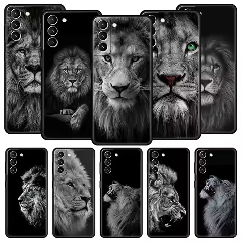Lion Wild Animals Phone Case For Samsung Galaxy S24 S23 S22 S20 Ultra S21 FE 5G S10 S9 Plus S10E Soft Silicone Cover