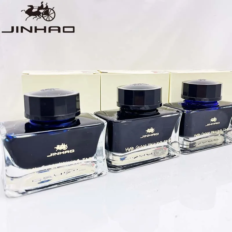 حبر قلم حبر Jinhao Premium 50 مل - حبر الخط الأسود الناعم/الأزرق/الأزرق - مثالي للكتابة و #2