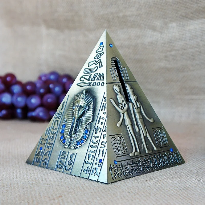 

Special Offer Metal Egyptian Pyramid Miracle The electroplating workmanship is meticulous Tourist Souvenirs Pyramid Piggy Bank