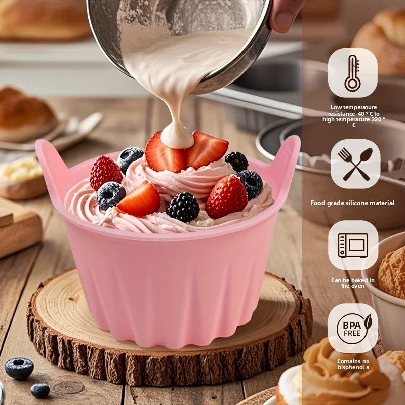 Random color Silicone Cupcake Cups Muffin Baking Cake Tea Saucer Teacup Mold Mould