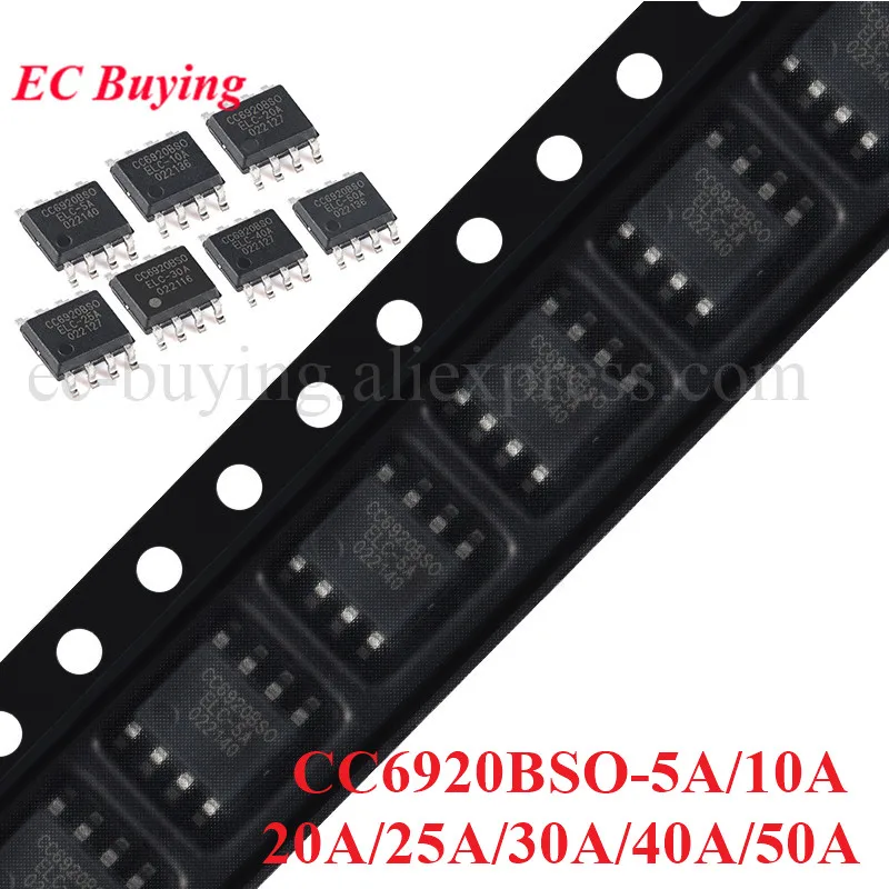 CC6920 6920B CC6920BSO 5A 10A 20A 25A 30A 40A 50A SOP-8 Sensor de corriente de efecto Hall voltaje de aislamiento 3,5 kV Chip único IC nuevo