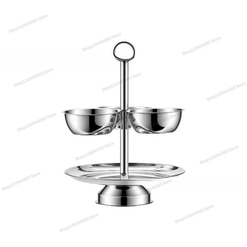 For Stainless Steel Snack Rack Dim Sum Plate Rotating Multi-layer Dessert Plate Home Hotel Fruit Bowl