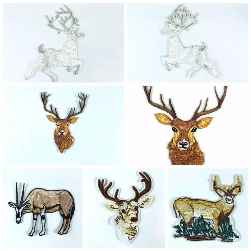 

Cartoon Animal Christmas Elk Embroidery Patch Sticker DIY Decoration Children's T-shirt Sweater Hole Patching Iron Cloth Sticker