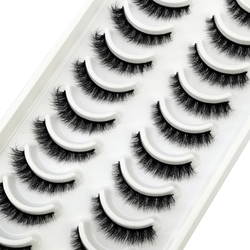 HBZGTLAD 10 paia 3D ciglia finte visone soffici morbidi completamente spessi ciglia finte lunghe naturali ciglia ricci ciglia all'ingrosso