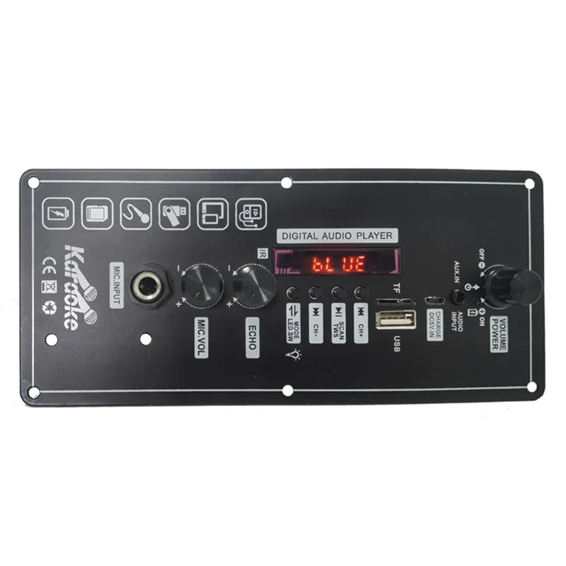 Плата усилителя Bluetooth Audio 15 Вт с FM BT Audio Портативный динамик 5 В Плата усилителя мощности для караоке MP3-усилитель-POS