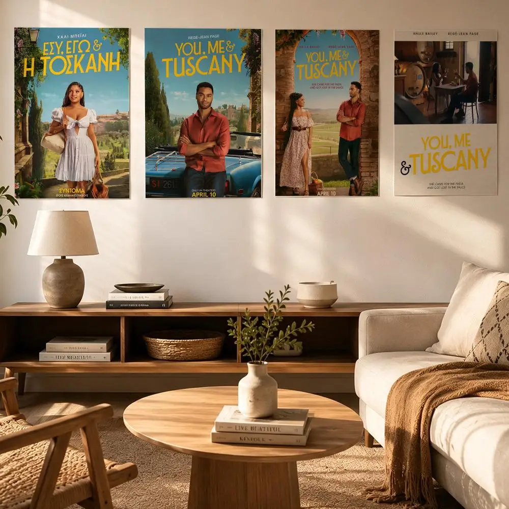 You, Me & Tuscany Poster HD Residue-Free Self-Adhesive PP Poster Peel & Stick Home Wall Art Decor