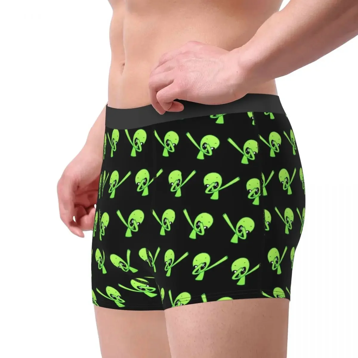 Dabbing Alien UFO Men Underwear Boxer Shorts Panties Humor Polyester Underpants for Homme Plus Size