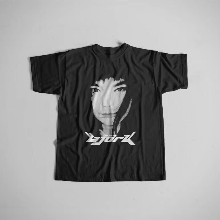 Monochrome Girl Close-up Vintage Cyber Y2K Grunge Aesthetic Graphic Tee Cotton Mens Womens T-Shirt Summer Streetwear