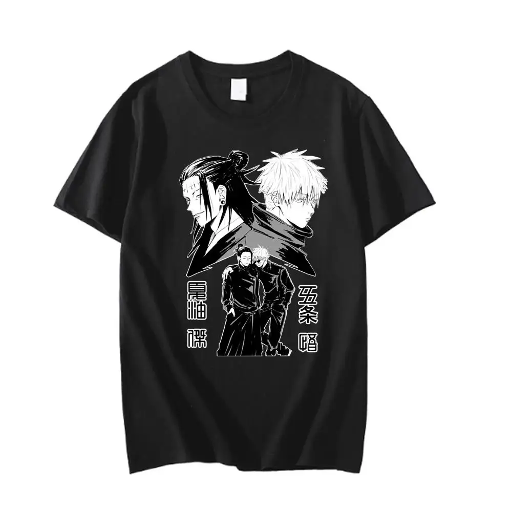 Camiseta con estampado gráfico de Anime japonés Jujutsu Kaisen Suguru Geto, camiseta informal de moda con cuello redondo de manga corta de talla grande para mujer