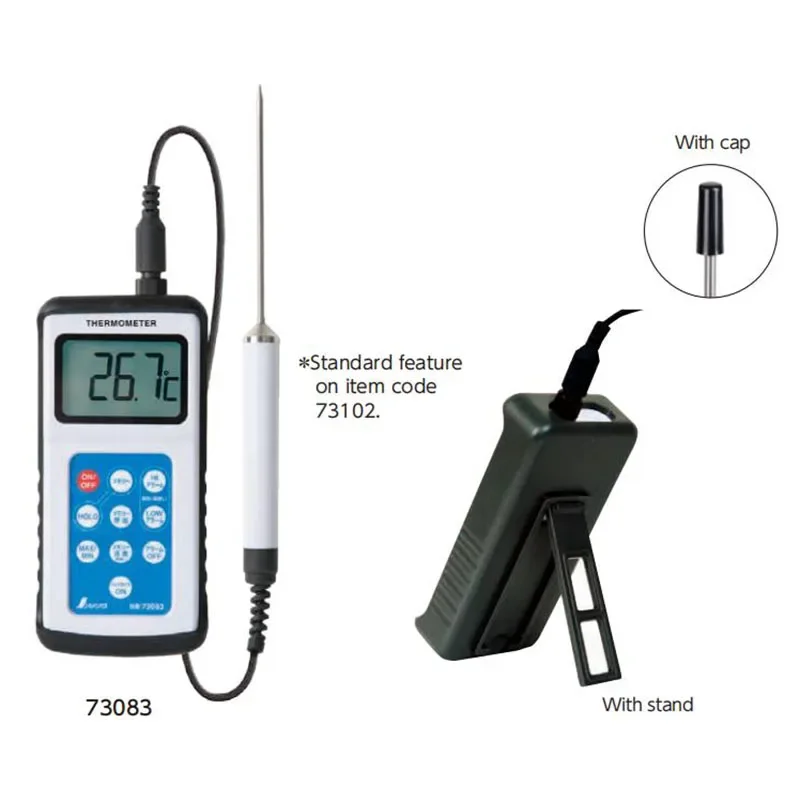 SHINWA Waterproof Digital Thermometer 73083 with Remote Probe for Cooking Facility Management Experiments Road Construction 1PCS