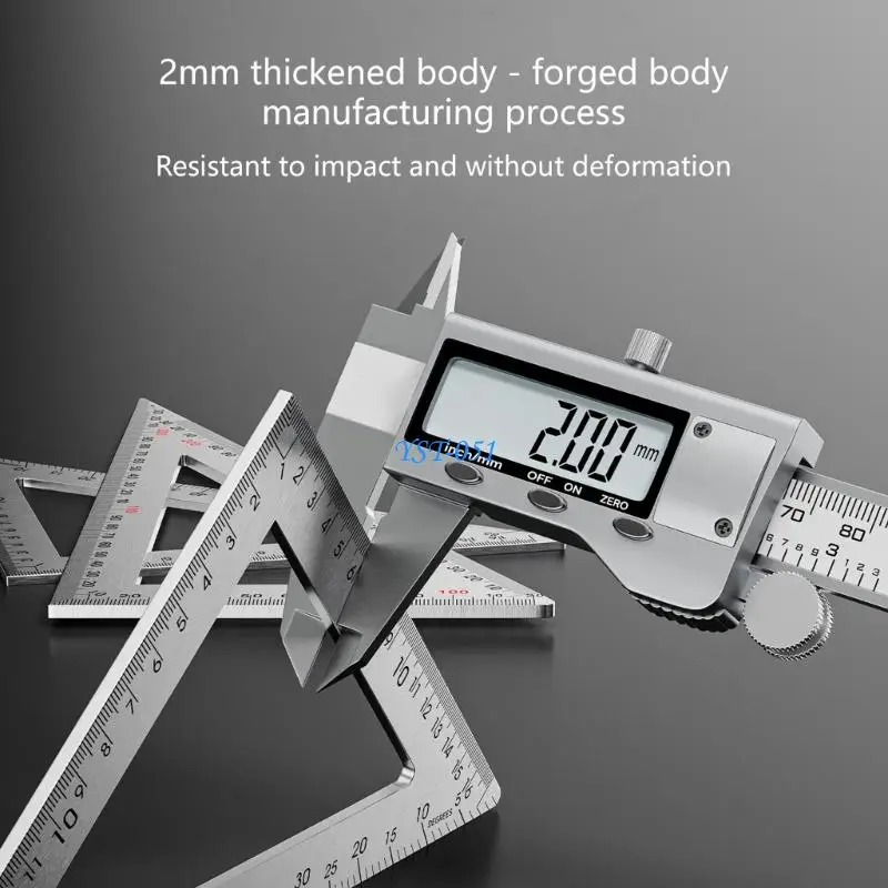 E15A Stainless Steel Drawing Triangle Carpenter Square Double Side Scale Triangular Ruler for Easy Handling