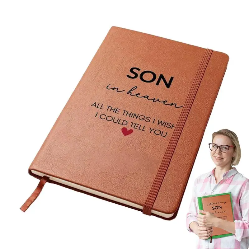 

Son Memorial Remembrance Journal PU Leather Cover Decorative Diary Journal Sympathy Present For Birthdays Christmas In Heaven