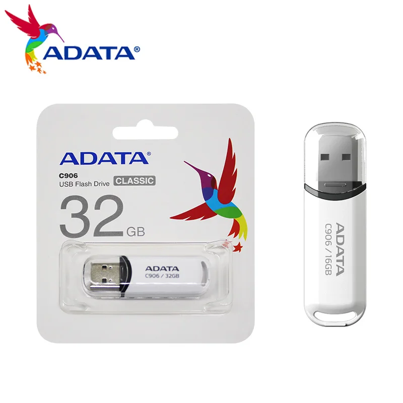 

USB флеш-накопитель ADATA C906, 64 ГБ, USB 2,0, 32 ГБ, 16 ГБ, U-образный накопитель, диск 8 ГБ, карта памяти для ПК