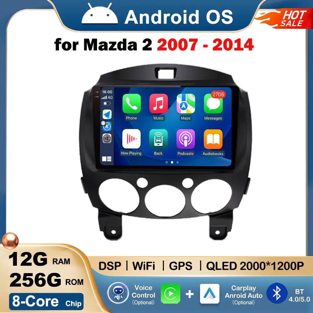 

Car Audio Video Multimedia Player for Mazda 2 2007 - 2014 GPS Navigation No 2 din Autoradio DSP Stereo WIFI+4G Auto Accessories