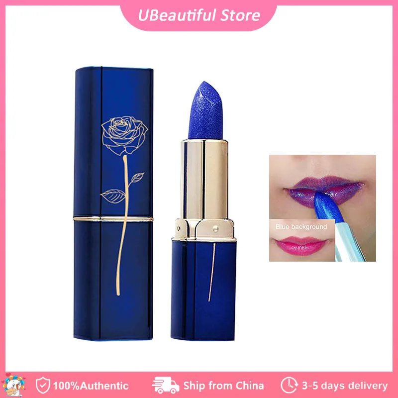 Color Changing Lipstick Magical Blue Lipstick Color Change Lipstick Moisturizing Non-stick Cup Waterproof Lip Gloss For Women