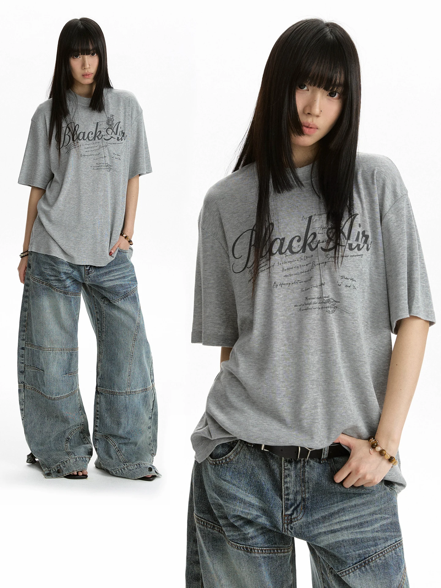 

Летняя футболка Apocket American Streetwear с буквенным принтом Rylee, удобная универсальная футболка унисекс, женский стиль
