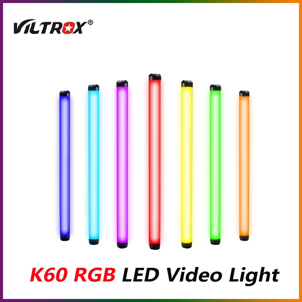 

VILTROX K60 RGB Colorful Lamp LED Video Light Handheld Light Stick 20W Photography Light RGB Tube Light for Photography Studio