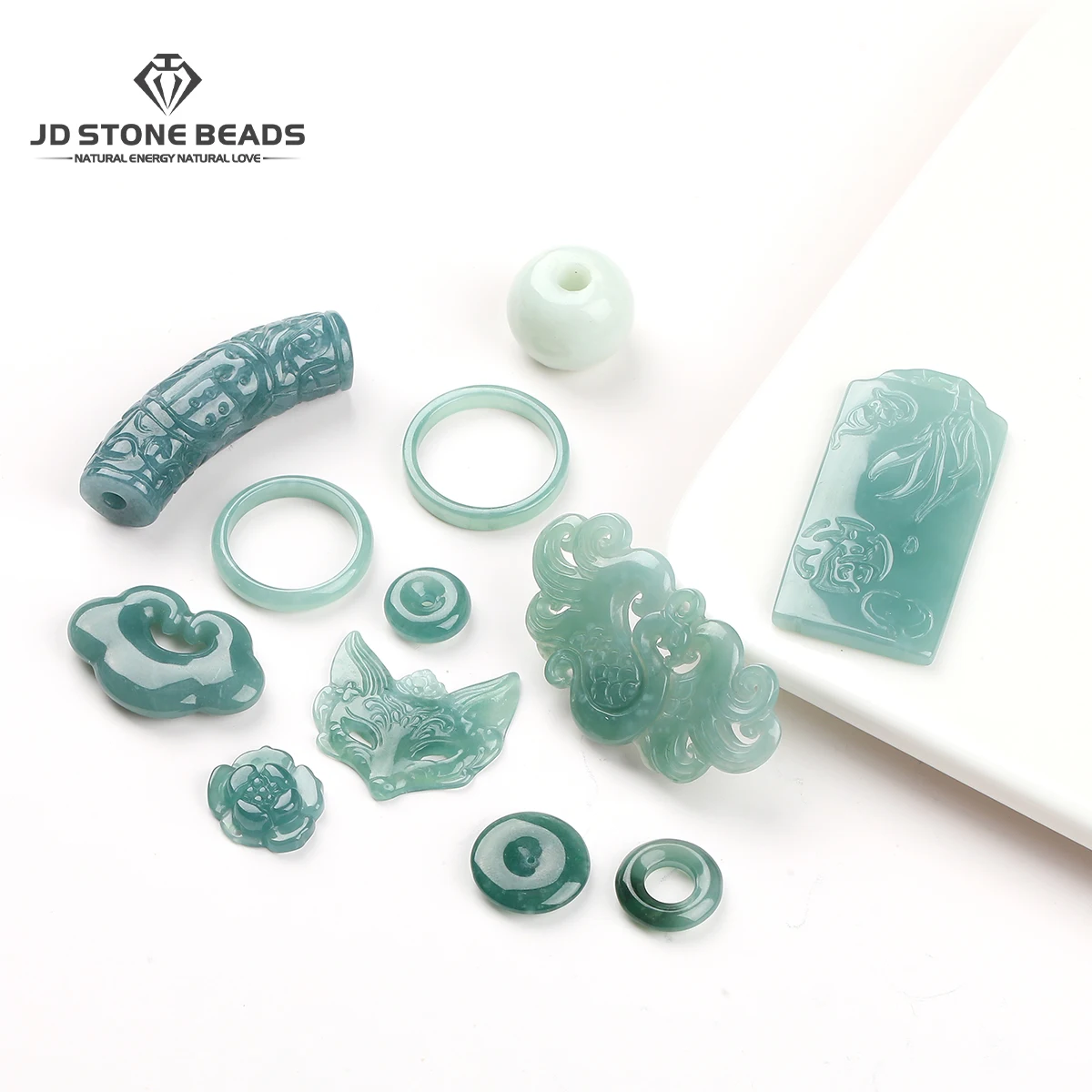 

1 Pc Natural Stone Guatemala Jadeite Carved Beads Lucky Supplies Spacer Bead for Jewelry Making DIY Braclelet Necklace Accessory