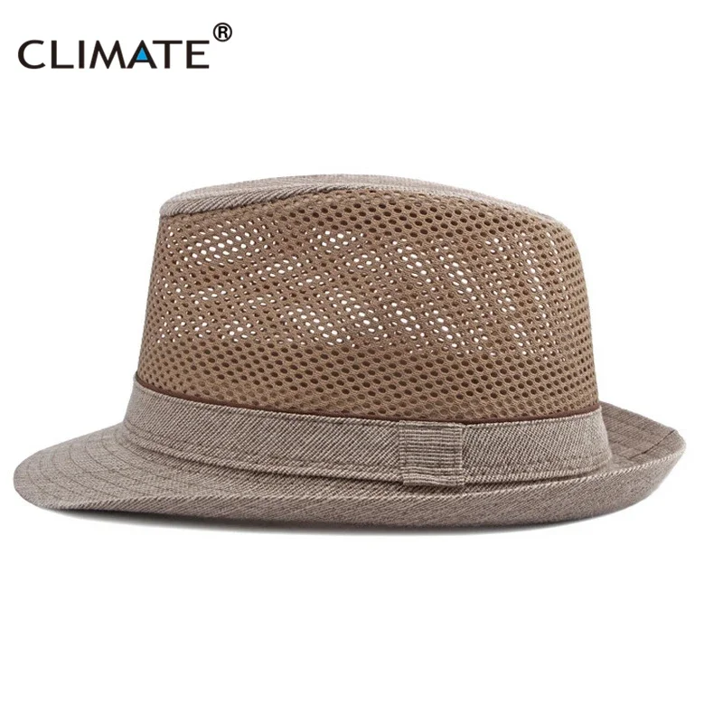 CLIMATE Summer Straw Hat Fedora Cool Men Vintage StrawPanama Hat Paper Retro Hats for Man Solid Fedoras Cap Fedora Men Hat Cap