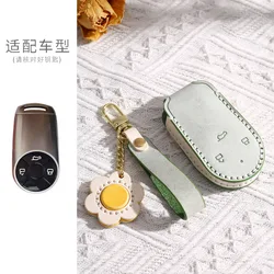 Leather Car Key Case Cover for 2022 GWM HAVAL H6 M6 ORA Good Cat White Cat IQ Car-Styling Holder Shell Protection Accessories