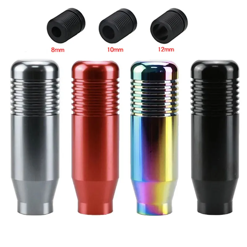 Car Universal Manual Gear Shift Knob MT Gear Stick Lever Shifter Knob Handle Color Red Black Gold Blue Purple Aluminum 8.5cm