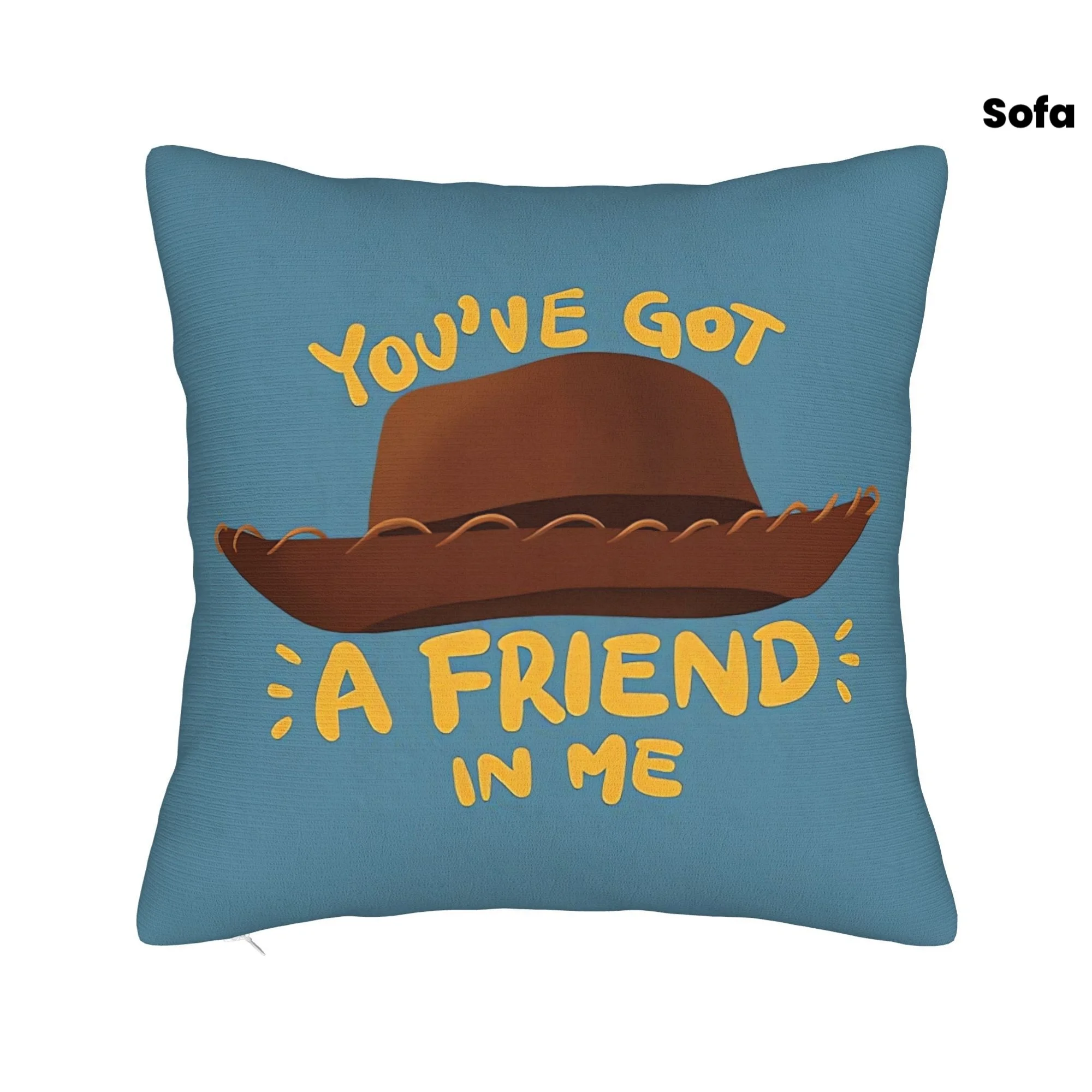 You Ve Got A Friend In Me Woody Illustration Themed Sofa Pillows Cover - Japanese Tatami Cushion Bedside Back Cushion - Double Sided Print - Universal for All Seasons