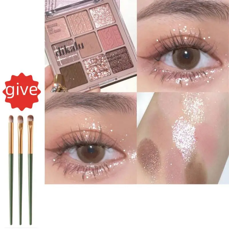 Snow Sequin 9-Color Eye Shadow Palette Glitter Snowflake Diamond White Eye Shadow Korean Charming Contour Eyes Make Up Palette