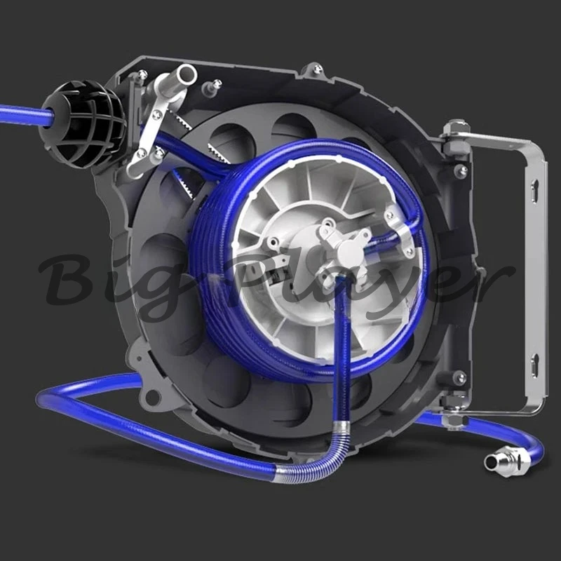 Hose Reel  Air Carwash 180° Wall Mount Portable Water Hose Reel Holder Hose Wash Pipe Rack Contraction Tool Air Drum Tympanism