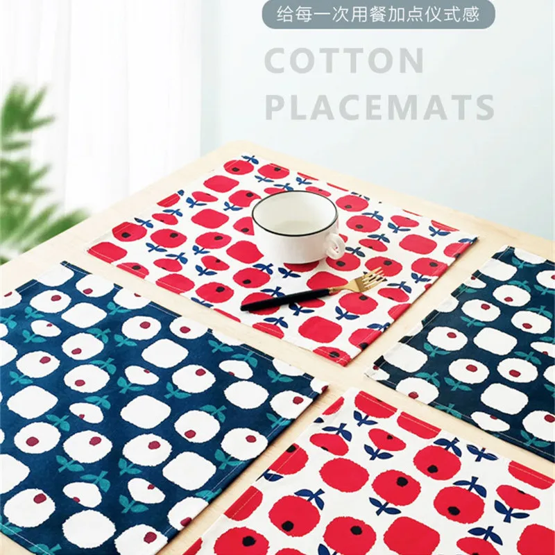 1Pc 30x40cm Cotton Flower Printed Table Napkins Kitchen Tea Towel Placemat Home Dinner Party Decor Gift