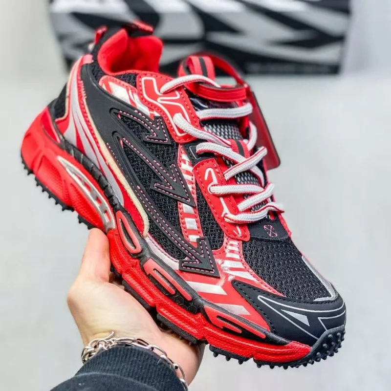 

Casual Climbing Thick Bottom Heightening Dad Style Sports Shoes Brown Green Yellow Three Arrow Head Flat Heel Lightweight Shoes