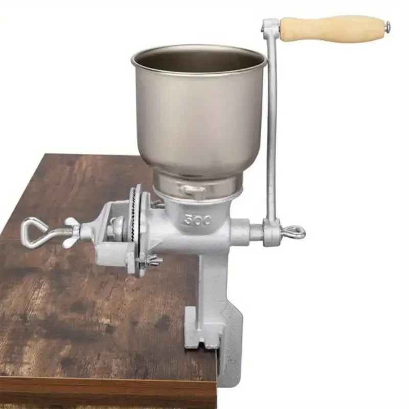 Home Use Hand Cranking Operation Grain Grinder Silver