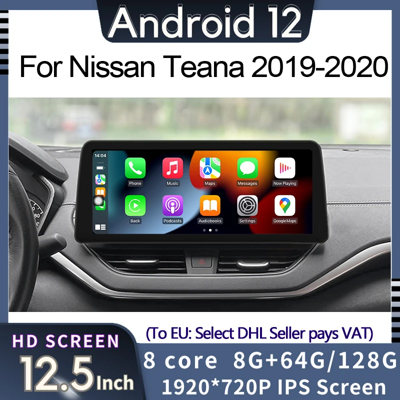 

Android 12 GPS Navigation Car Multimedia Player Radio For Nissan TEANA 2019 2020 With Wireless CarPlay Auto WiFi Touch Sceen