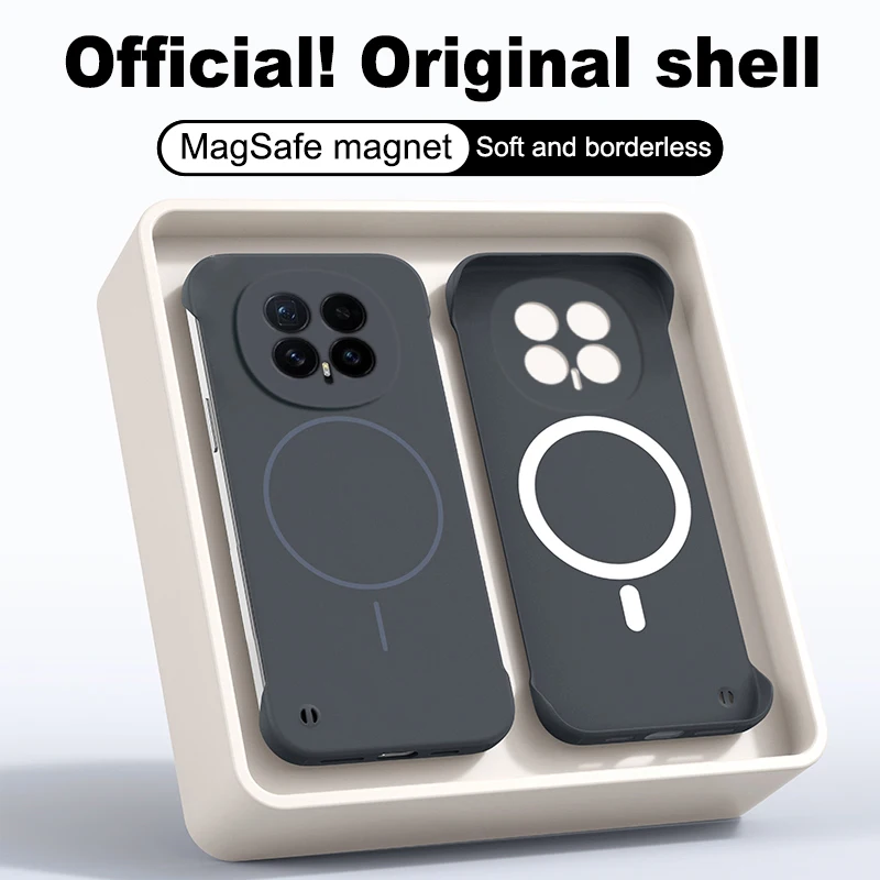 Ultra-thin Skin Feel Magnetic Bezel-less Case for Honor Magic 8 7 6 5 pro X9C X9D Plain For Magsafe Wireless Charging Back Cover