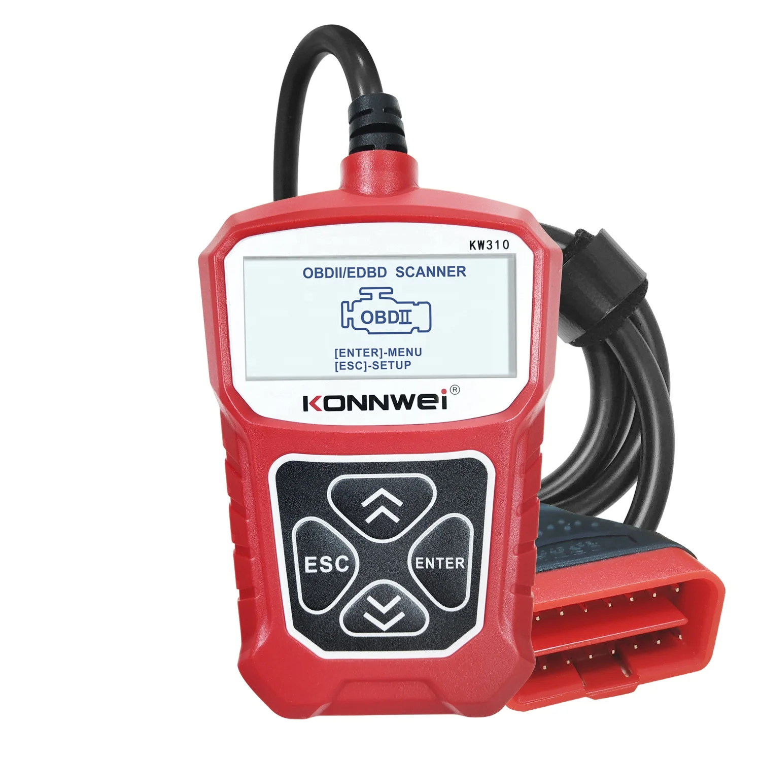 

Считыватель кодов OBD2, автоматический диагностический сканер, универсальные автомобили, 8–18 В, обеспечивающие транспортное средство, с 15*8*5 см B0111-R CN; GUA 12 KONNWEI KW310