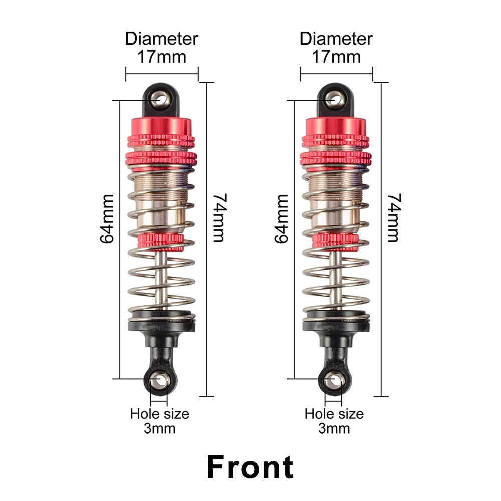 Aluminium Alloy Metal Oil Shock Absorber Adjustable Damper 1316 CNC Upgrade Parts for Wltoys 144001 1/14 Buggy RC Car Truck