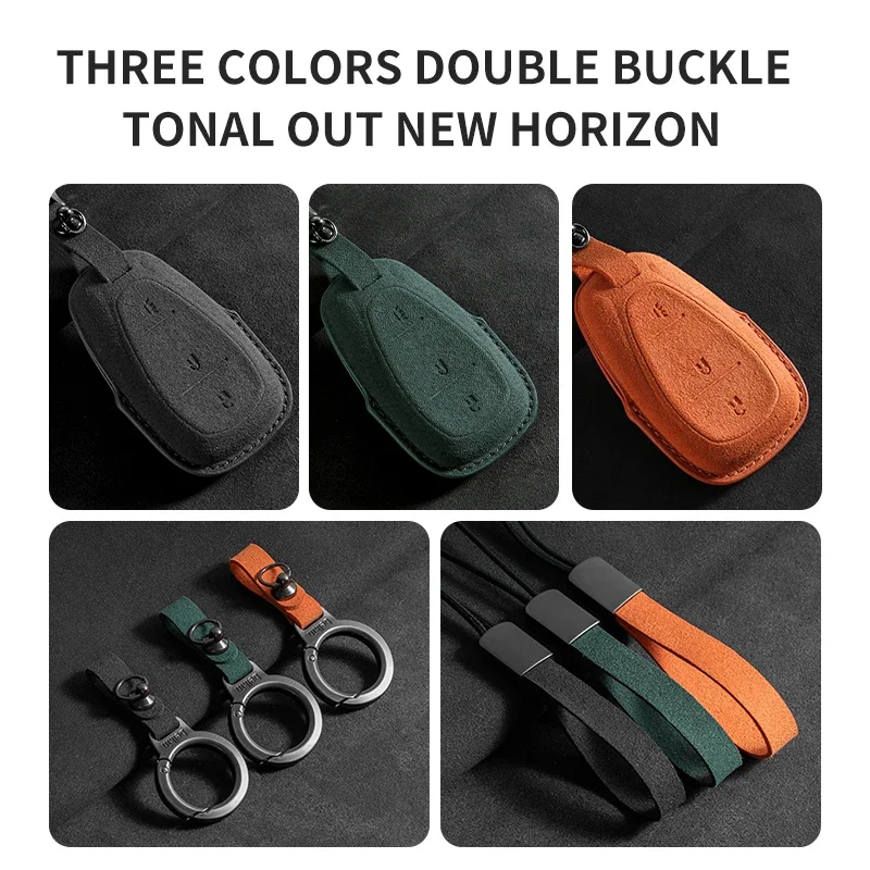 5 Button Suede Car Key Case Cover For Chevy Chevrolet 2017 2018 2019 2020 2021 Chevy Malibu Camaro Trax Traverse Protector Shell