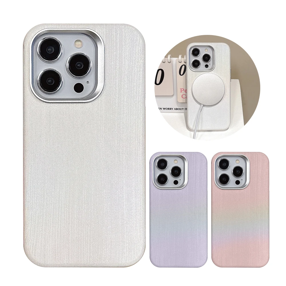 

Latest Handmade Iridescent Translucent Leather Magnetic Phone Case for iPhone 16 Microfiber Lining Protector Mobile Back