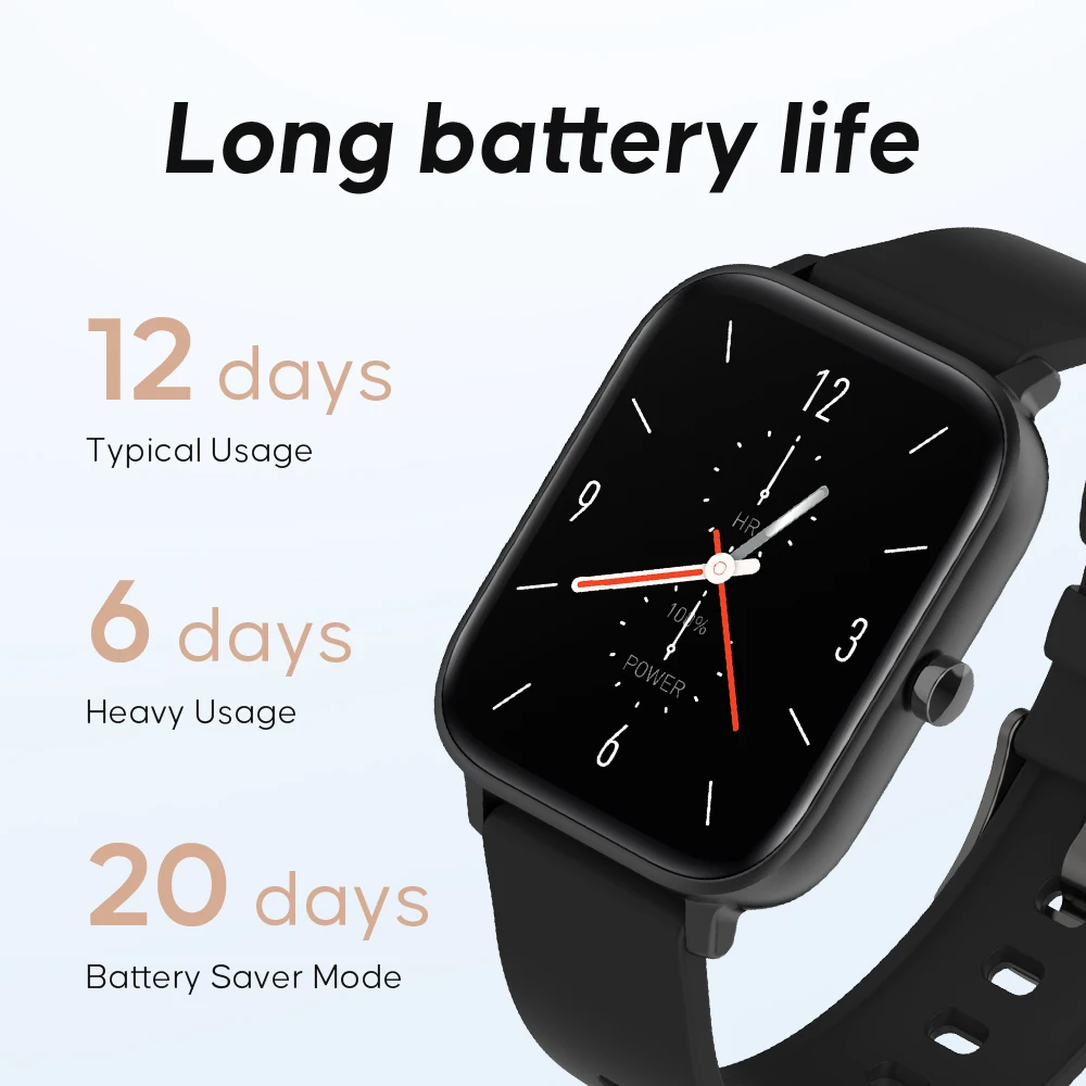 Ainuevo P8GT بلوتوث دعوة ساعة ذكية 1.7 "HD عرض معدل ضربات القلب مقاوم للماء IP67 28 + وسائط الرياضة