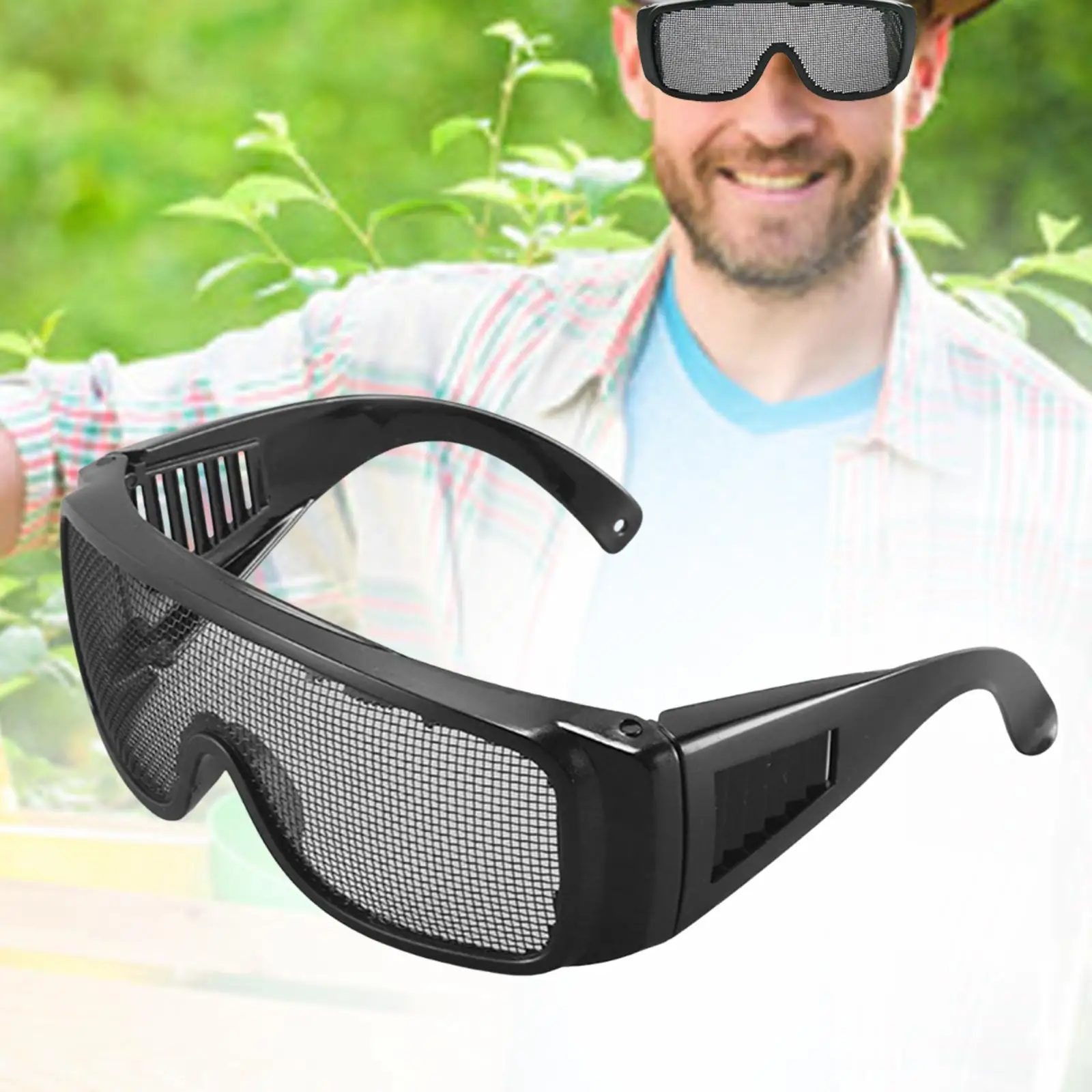 

Metal Mesh Goggles Impact Resistant Protective Goggles Breathable for Adults Mower Chainsaw Weed Whacking