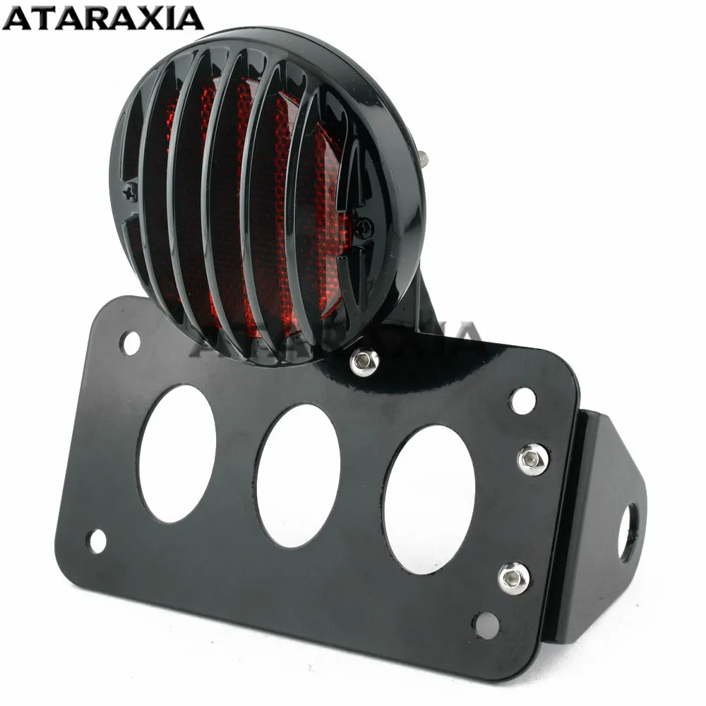 12 فولت دراجة نارية الخلفية وقف ضوء الجانب جبل مصباح ليد خلفي رقم الترخيص لوحة قوس ل هارلي سبورتستر المروحيات بوبر #5