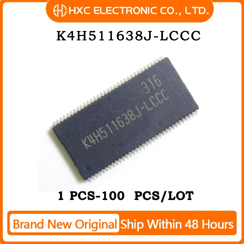 

Free Shipping 1PCS/10PCS/50PCS/100PCS K4H511638J-LCCC TSOP66 K4H511638J Brand New Original CHIP