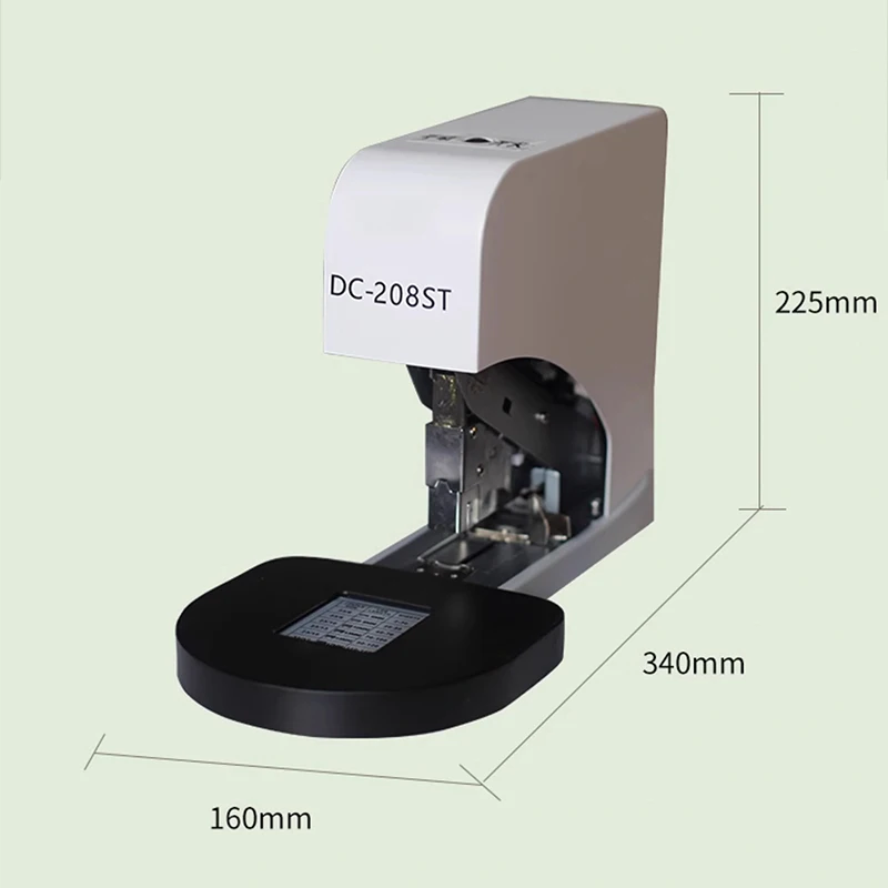 Imagem -03 - Elétrica Escritório Grampeador Comercial Voucher Financeiro Encadernação Máquina Engrossado Pedal Botão de Dupla Utilização Dc208st