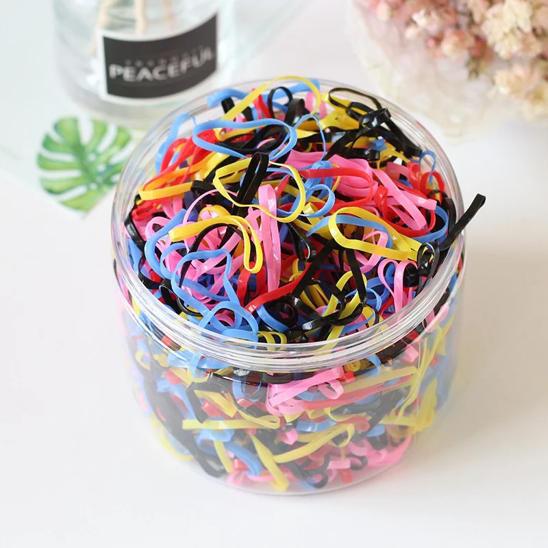 1000 Bandas Elásticas de Goma Pequeñas Desechables para Niñas, con Alta Elasticidad y Durabilidad para Atar el Cabello