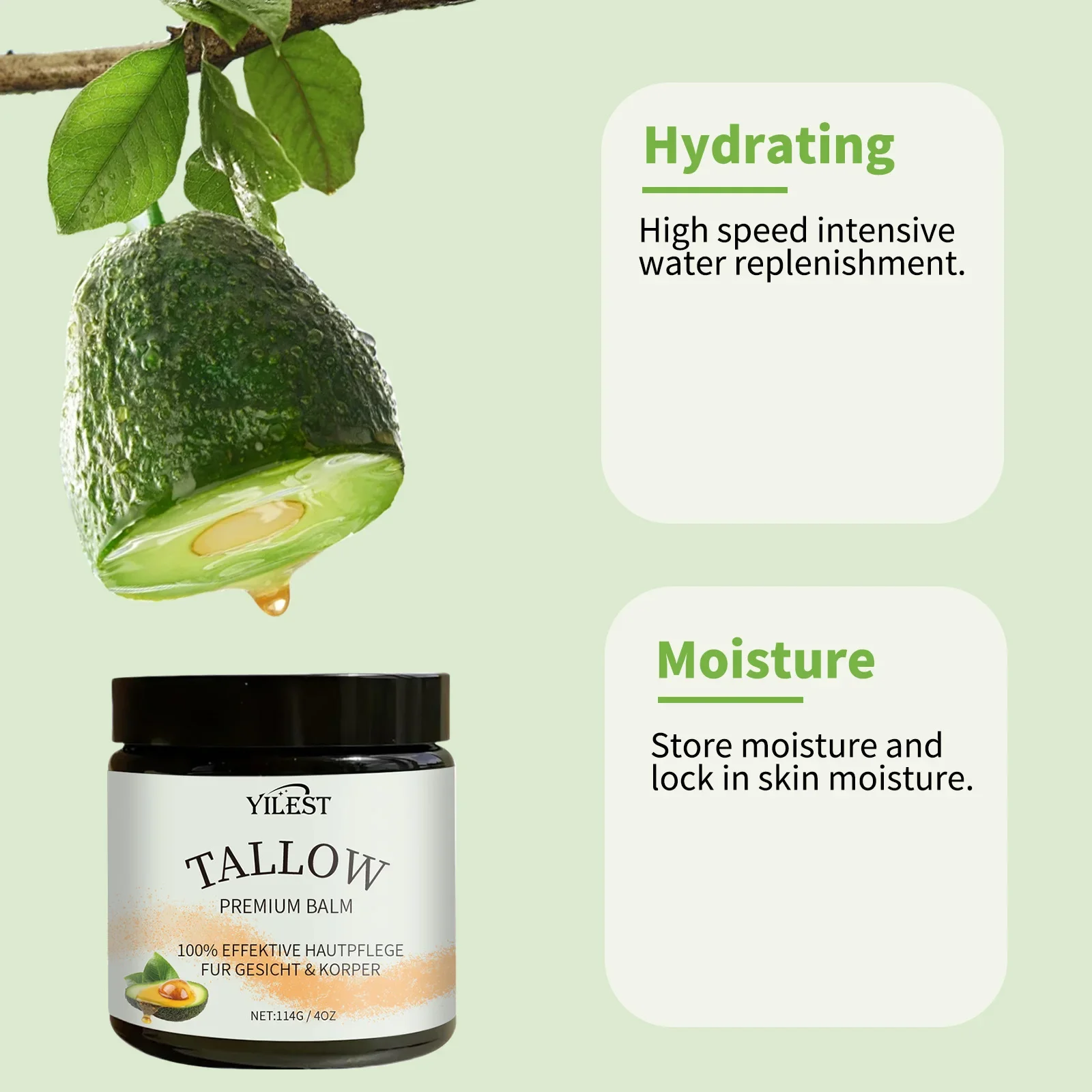 【Avocado Skin Repair Balm】114g, Deep Moisturizing to Relieve Dryness & Soothe Sensitive Skin, Silky Skin Repairing Balm