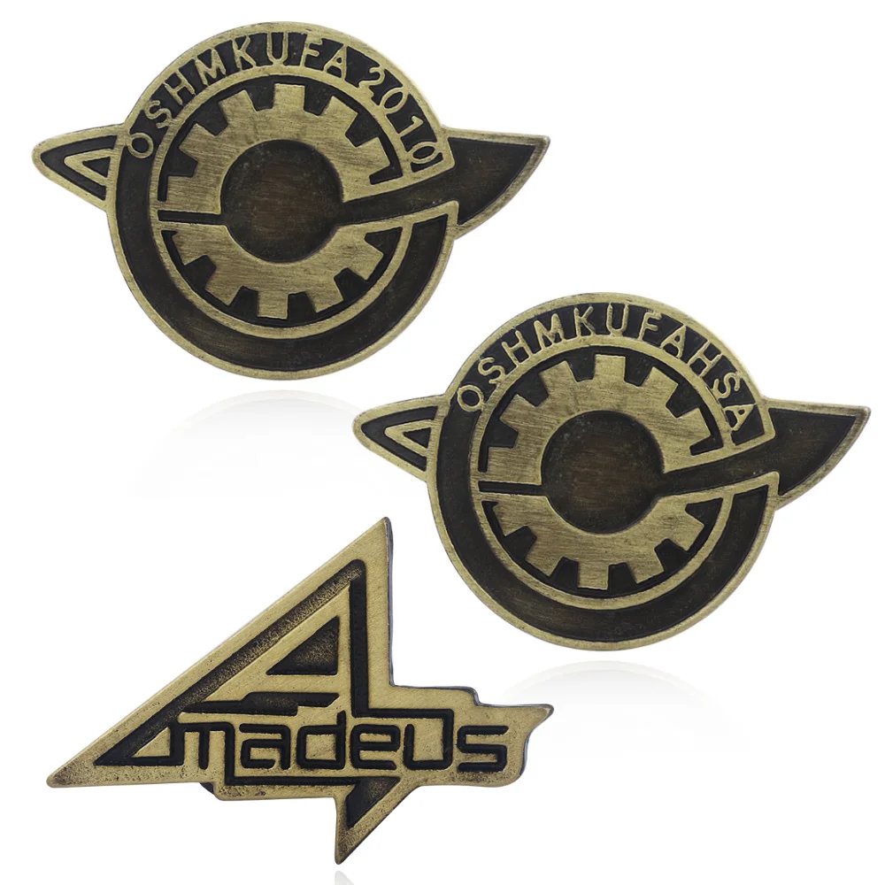 Steins Gate Pins Brooch OSHMKUFA 2010 OSHMKUFAHSA AMADEUS Labmem Badge Brooch for Women Men Lapel Pin Jewelry Gifts