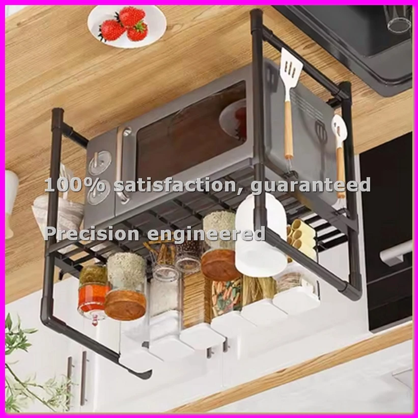 Kitchen Storage Rack Multi-Layer Microwave Rack Adjustable Standing Countertop Condiment Oven Shelf Kitchen Accessorie B-A28R