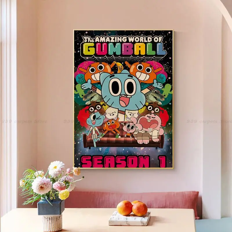 Bandai The Amazing World Gumball gumball DIY poster Vintage Room Bar Cafe Decor Vintage decorative painting